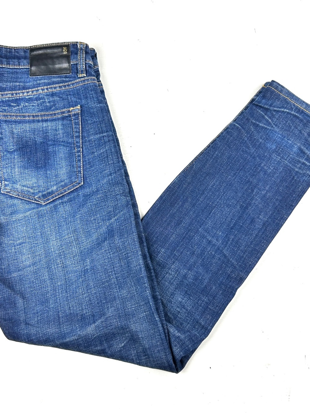 R13 Boy Skinny Blue Jeans in Howell Indigo Made In Italy Sz 30